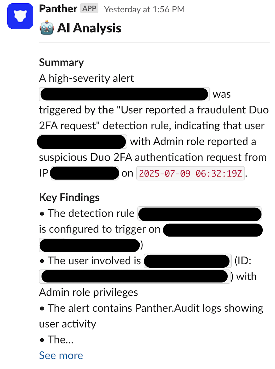 Under an "AI Analysis" header are "Summary"  and "Key Findings" sub-headers.